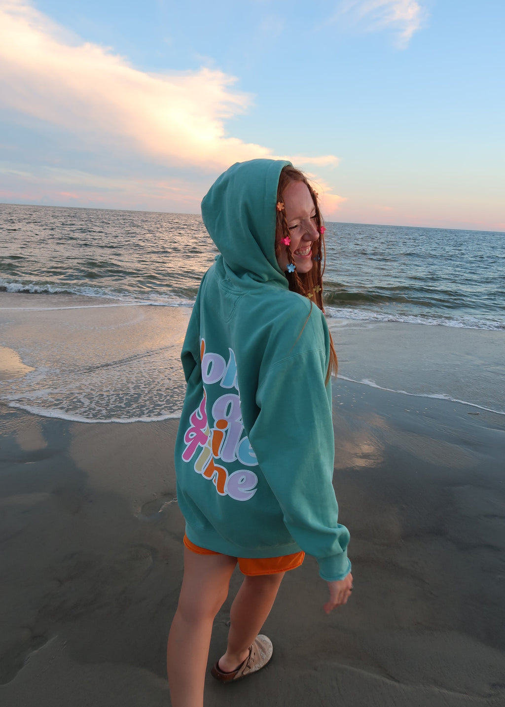 Woke Up on Smile Time Comfort Colors Hoodie