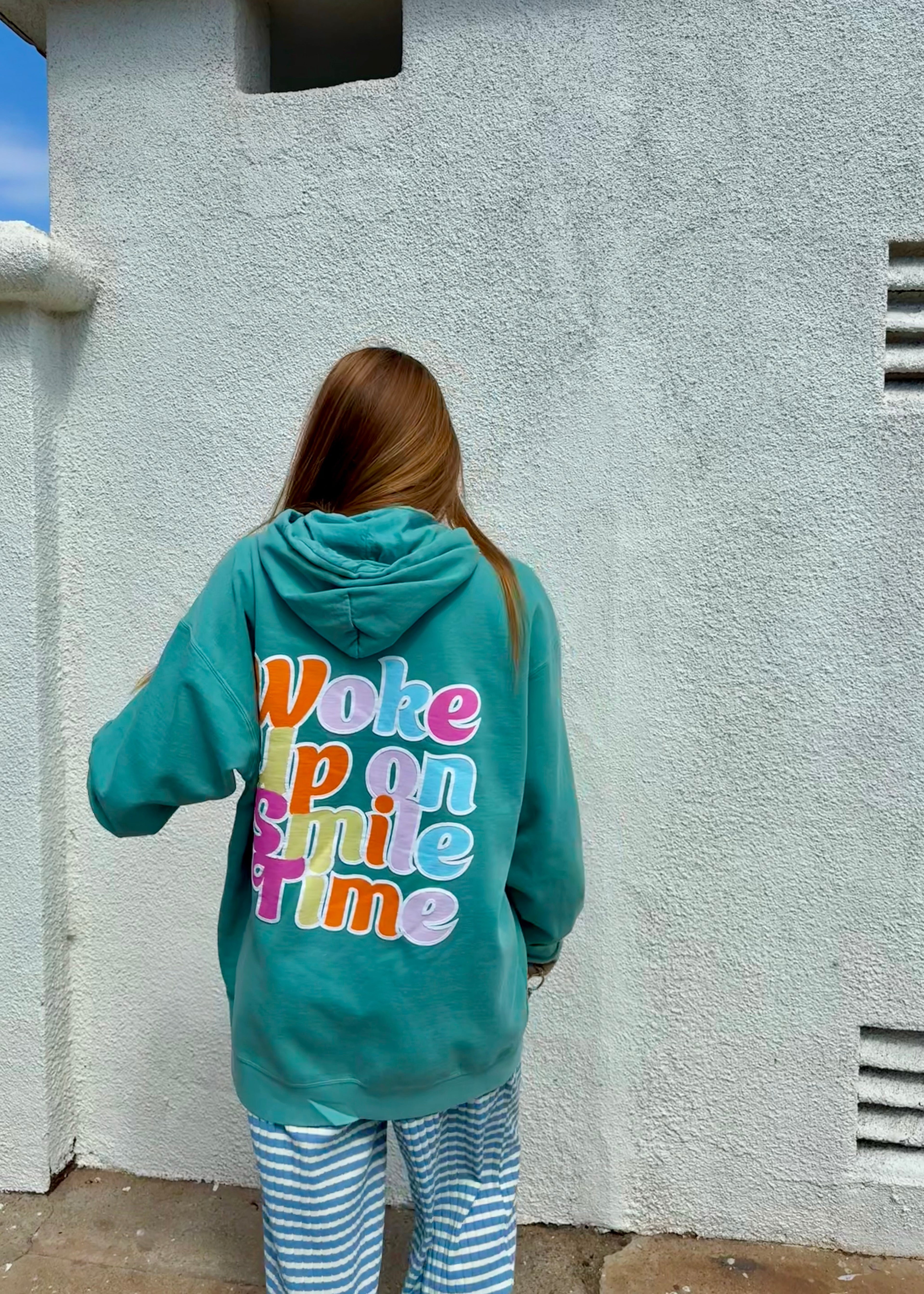 Woke Up on Smile Time Comfort Colors Hoodie