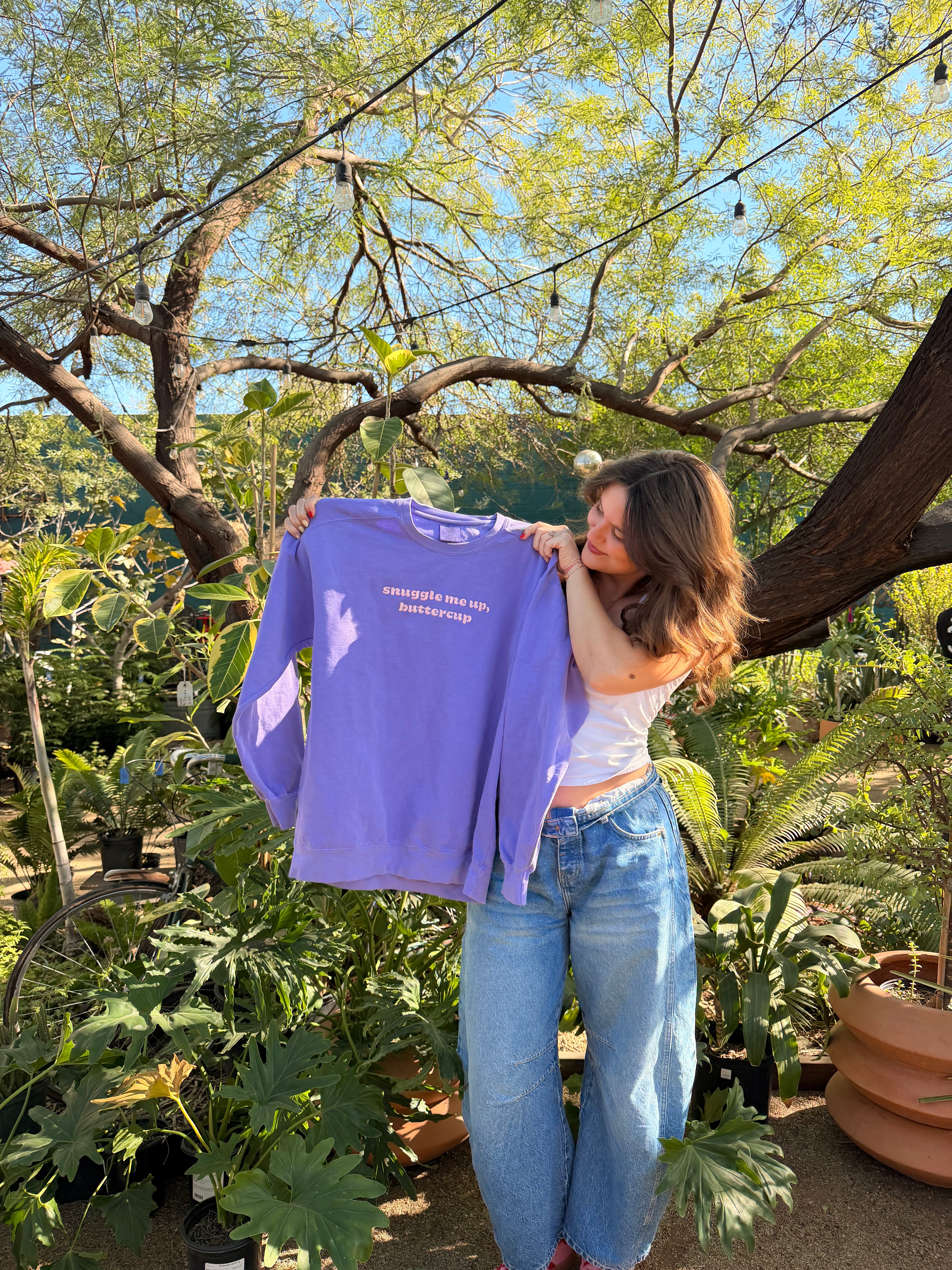 Snuggle Me Up Buttercup Comfort Colors Crewneck