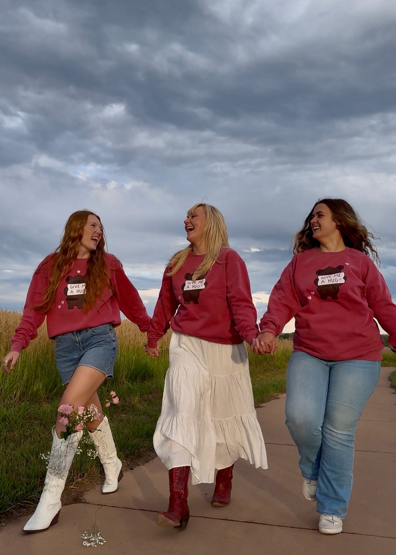 Give Me A Hug Bear Comfort Colors Crewneck