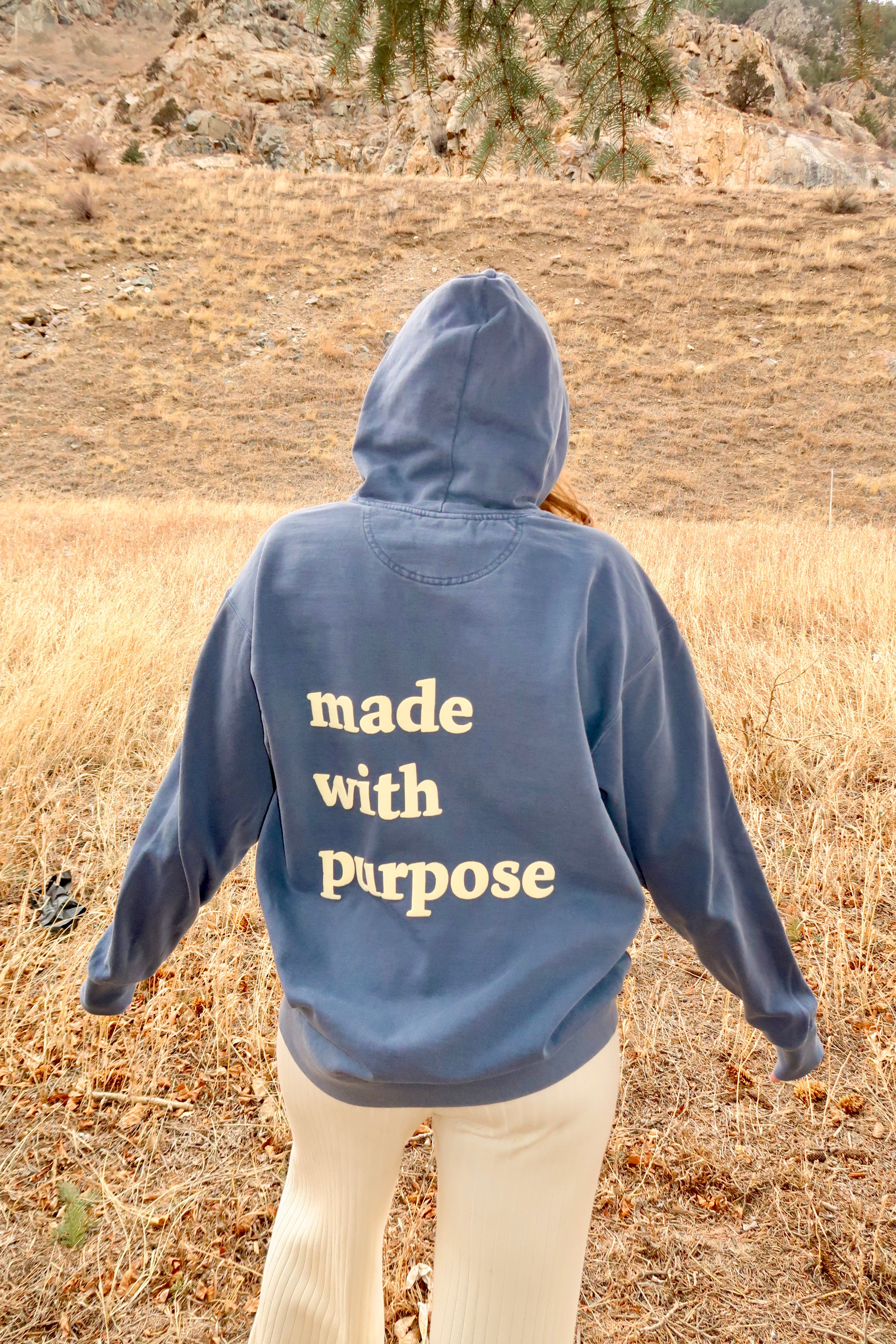 Made With Purpose Hoodie | Denim | Hello Darling Pop-Up