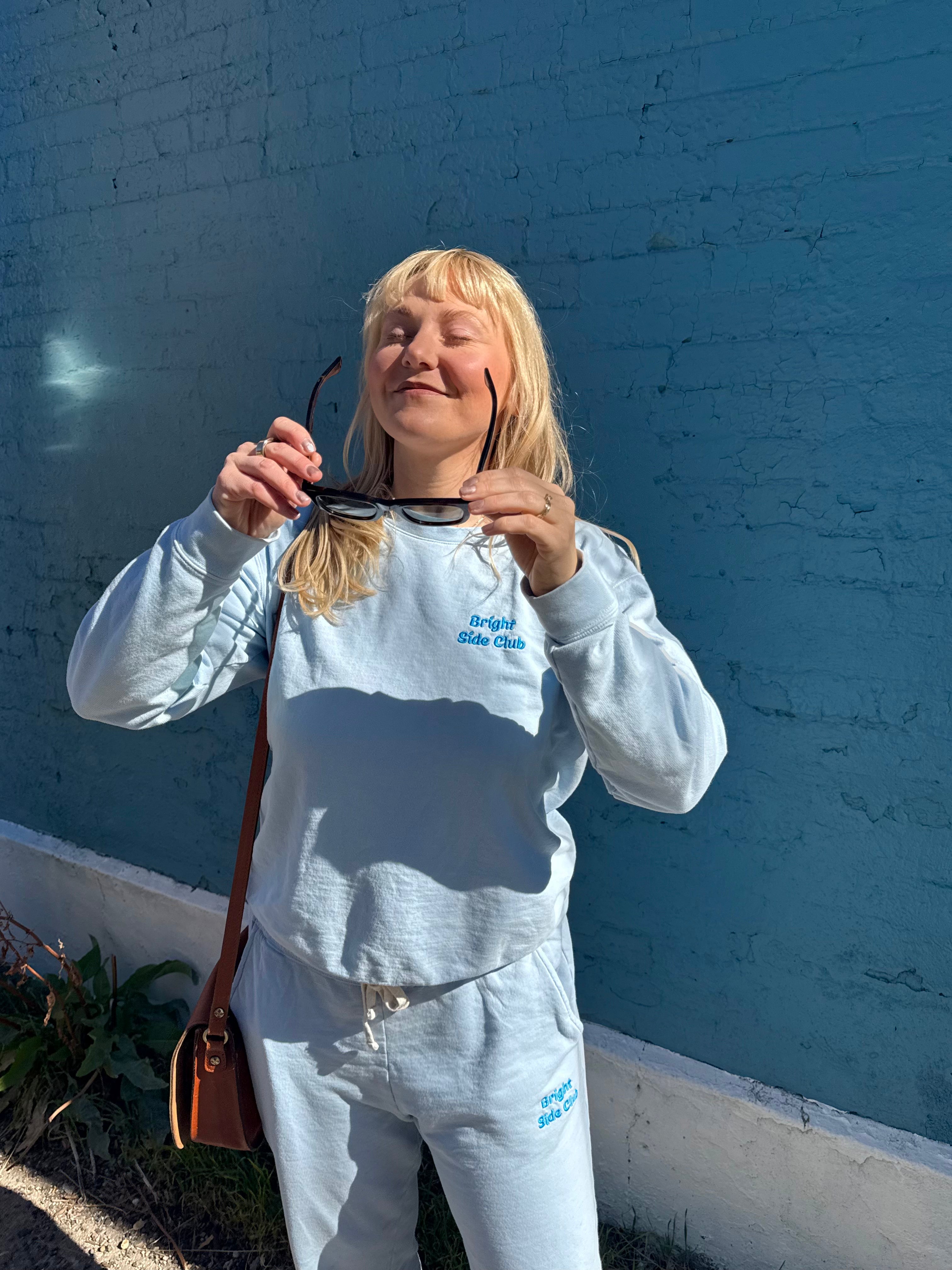 Bright Side Club Crewneck | Blue | Hello Darling Pop-Up